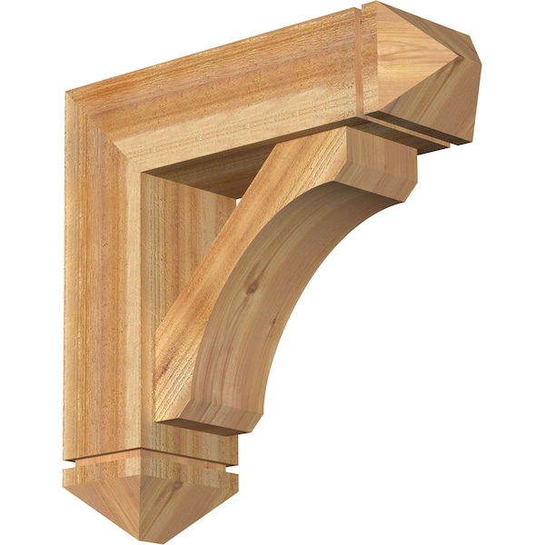Ekena Millwork Legacy Arts and Crafts Rough Sawn Bracket w/ Offset Brace, Western Red Cedar, 8"W x 26"D x 26"H BKT0806X26X26LEC03RWR - main